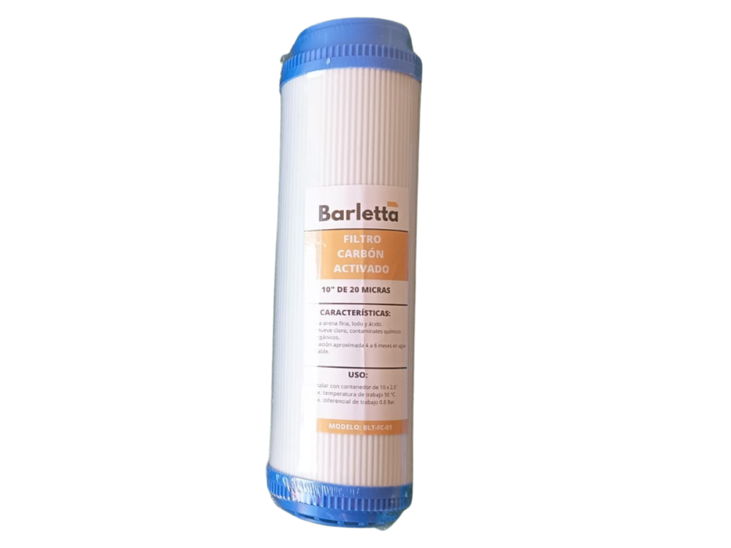 CARTUCHO CARBON ACTIVADO GRANULADO 10&quot;X2.5&quot; (BARLETTA)