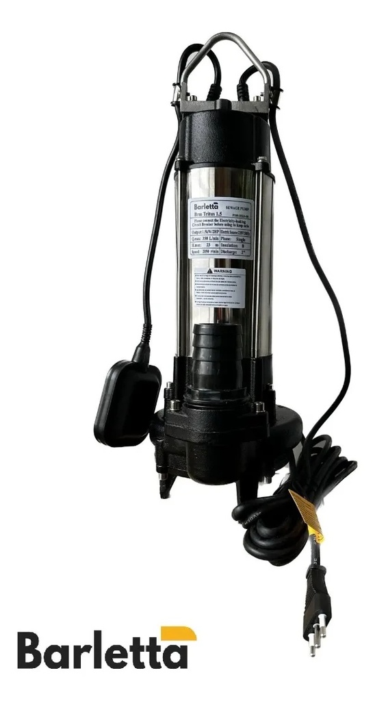 BOMBA TRITURADORA BARLETTA BRMTRITUS1.1 1.5 HP 230V DESCARGA 2&quot;